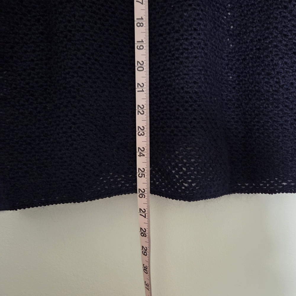 Ziao Yiyi Mohair Knit Sweater Navy Blue Sz Large - Picture 8 of 10